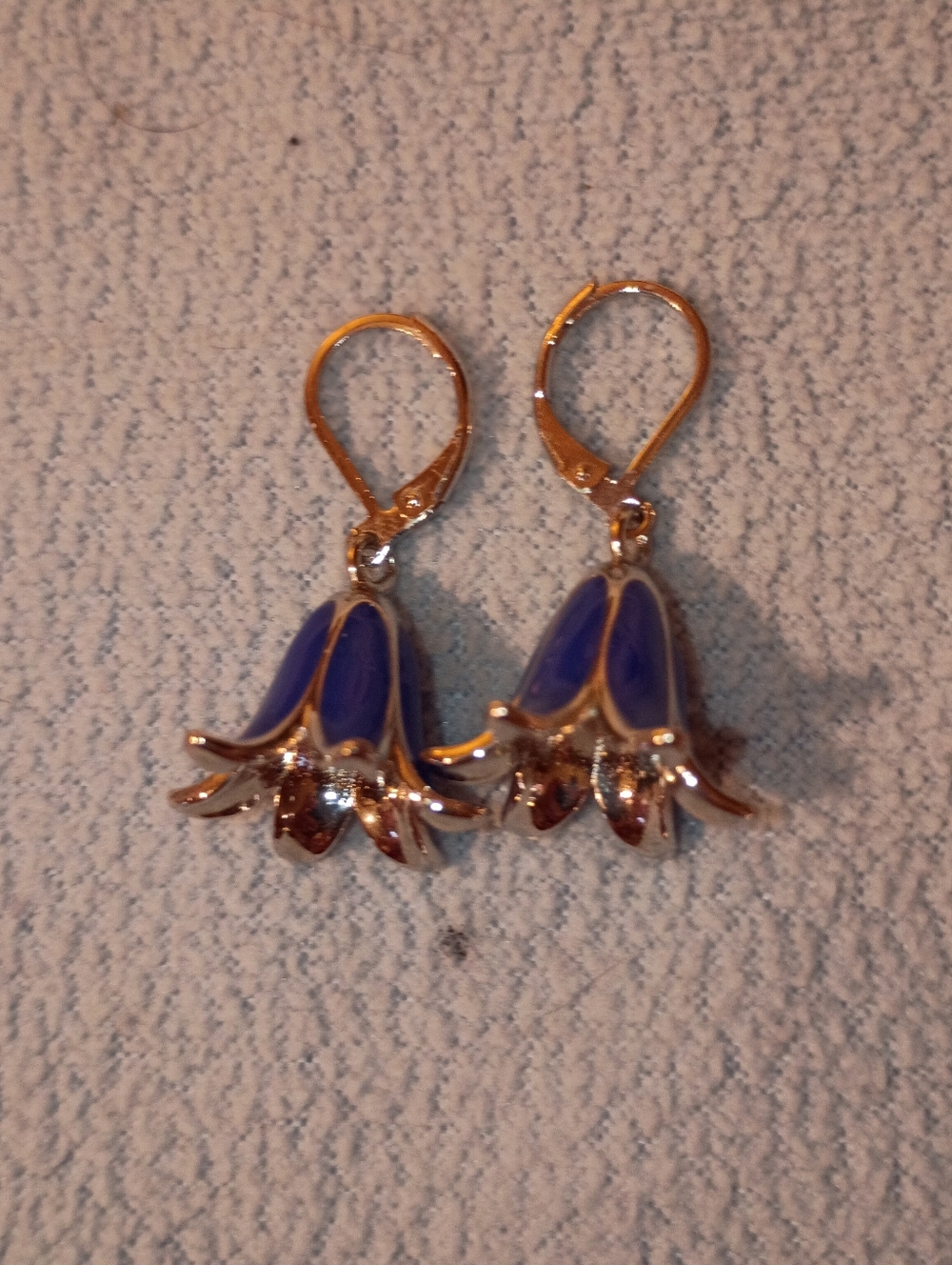 Leverback Bluebell Flower Earrings